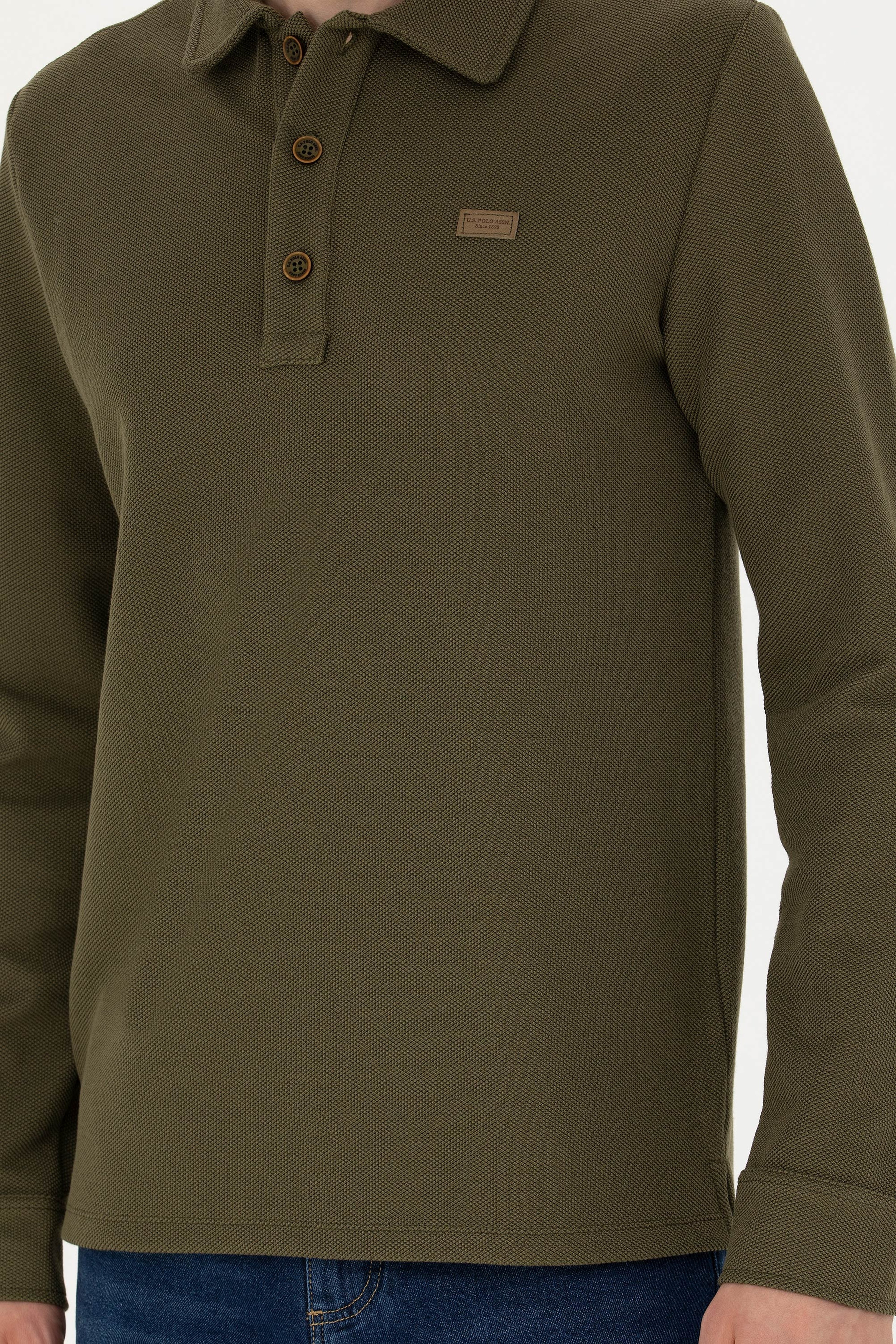 Erkek Haki Sweatshirt - Image 6
