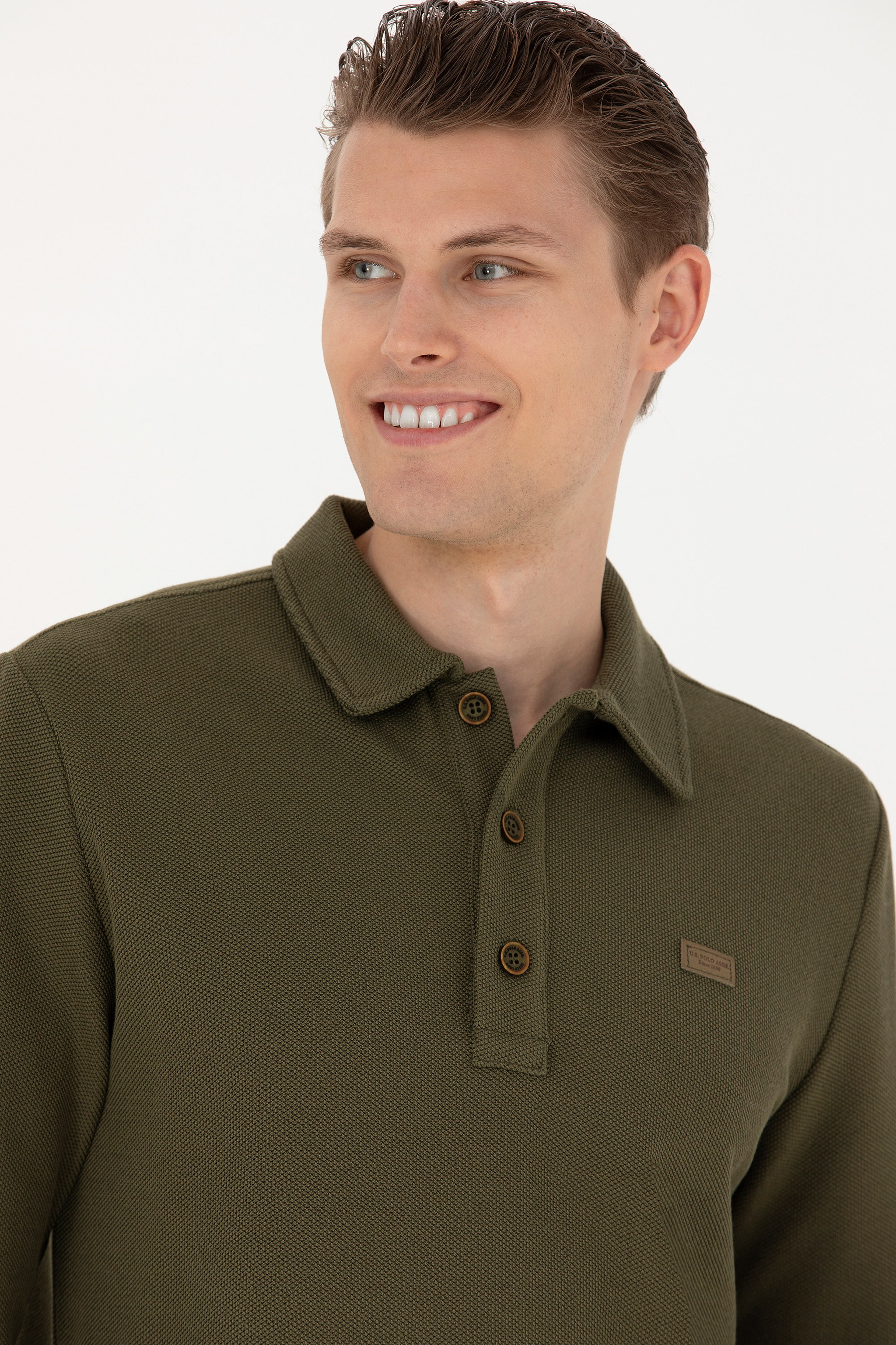 Erkek Haki Sweatshirt - Image 2
