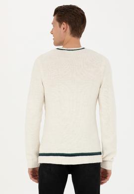 Erkek Krem V Yaka Kazak - 50271043008