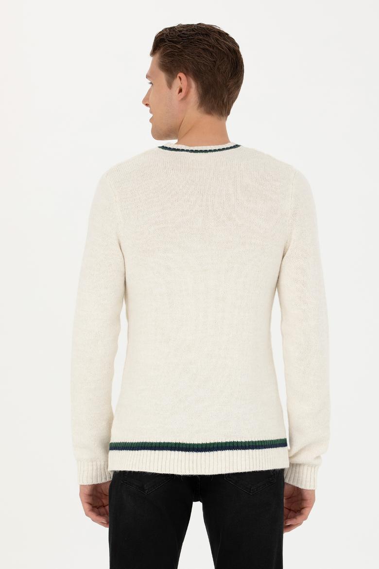 Erkek Krem V Yaka Kazak - 50271043008