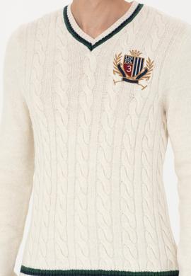 Erkek Krem V Yaka Kazak - 50271043008