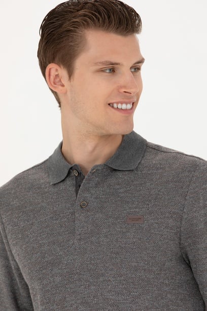 Erkek Gri Melanj Sweatshirt