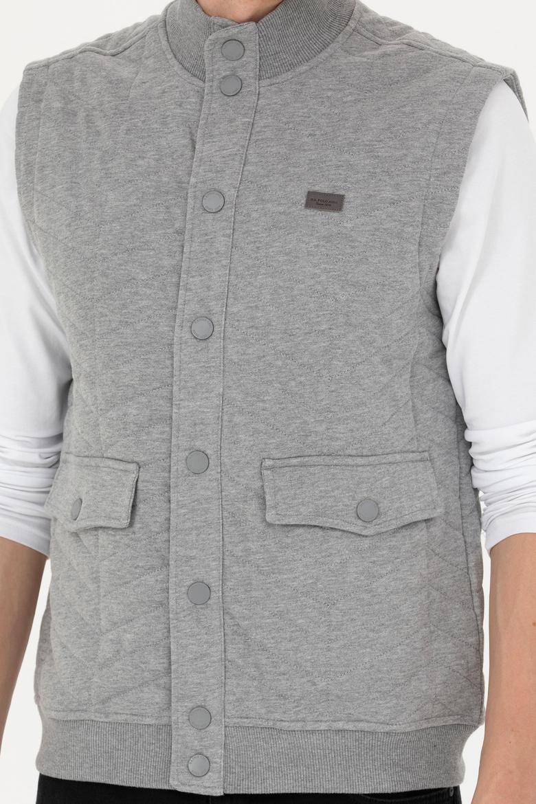 Erkek Gri Melanj Örme Hırka - 50278973001