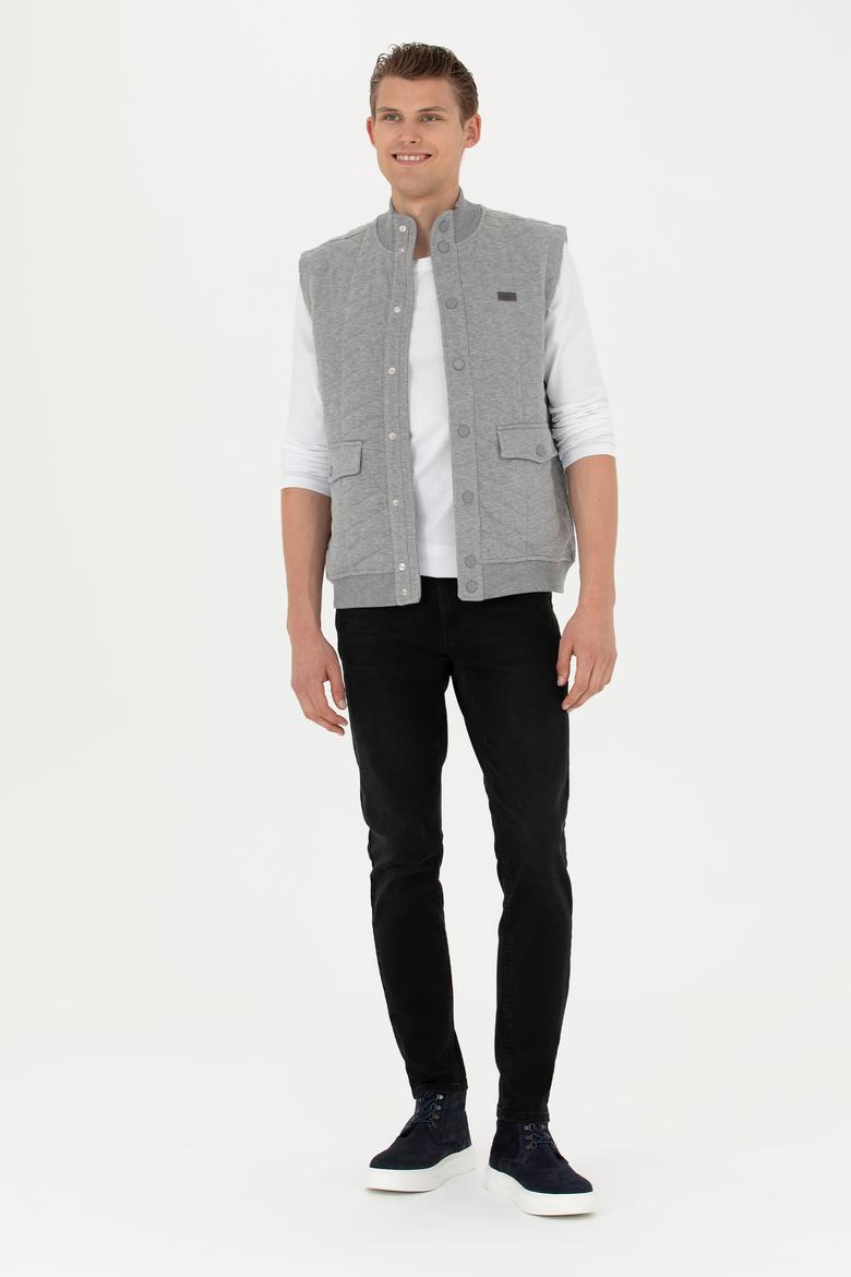 Erkek Gri Melanj Örme Hırka - 50278973001