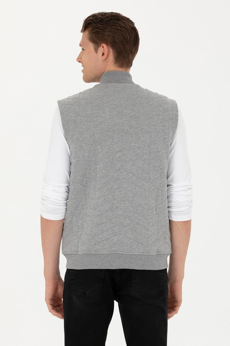 Erkek Gri Melanj Örme Hırka - 50278973001