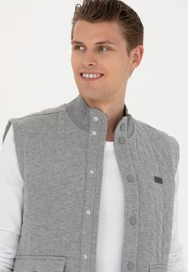 Erkek Gri Melanj Örme Hırka - 50278973001