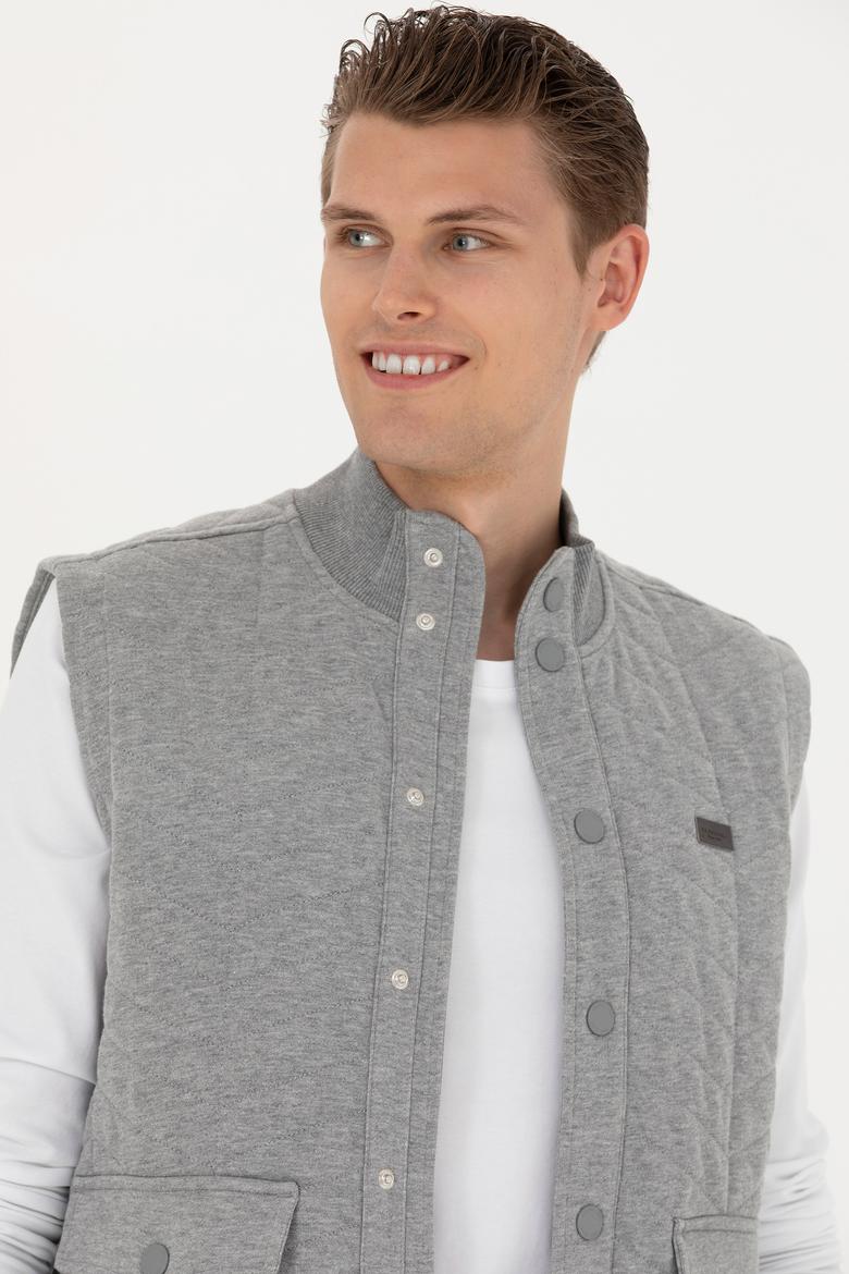 Erkek Gri Melanj Örme Hırka - 50278973001