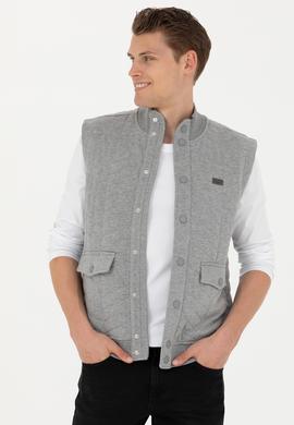 Erkek Gri Melanj Örme Hırka - 50278973001