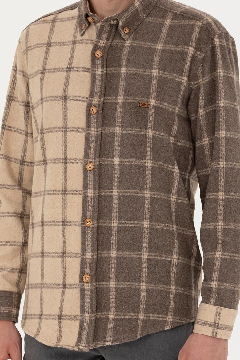 Erkek Açık Haki Uzun Kollu Gömlek - 50272421010