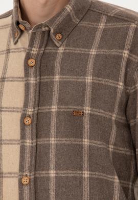 Erkek Açık Haki Uzun Kollu Gömlek - 50272421010