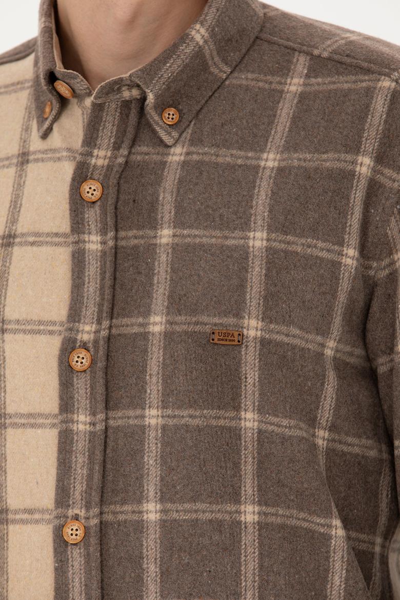 Erkek Açık Haki Uzun Kollu Gömlek - 50272421010