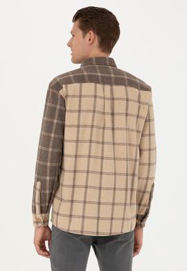 Erkek Açık Haki Uzun Kollu Gömlek - 50272421010