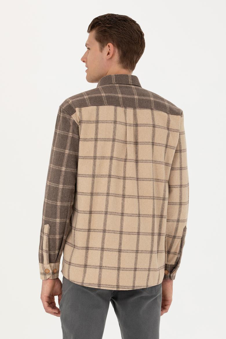 Erkek Açık Haki Uzun Kollu Gömlek - 50272421010