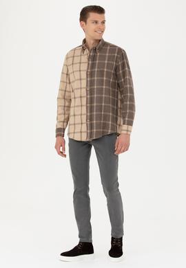 Erkek Açık Haki Uzun Kollu Gömlek - 50272421010