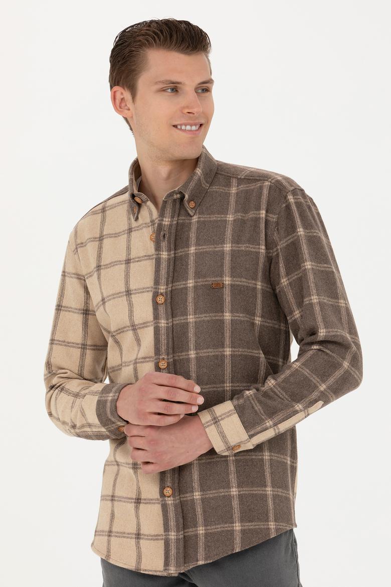 Erkek Açık Haki Uzun Kollu Gömlek - 50272421010