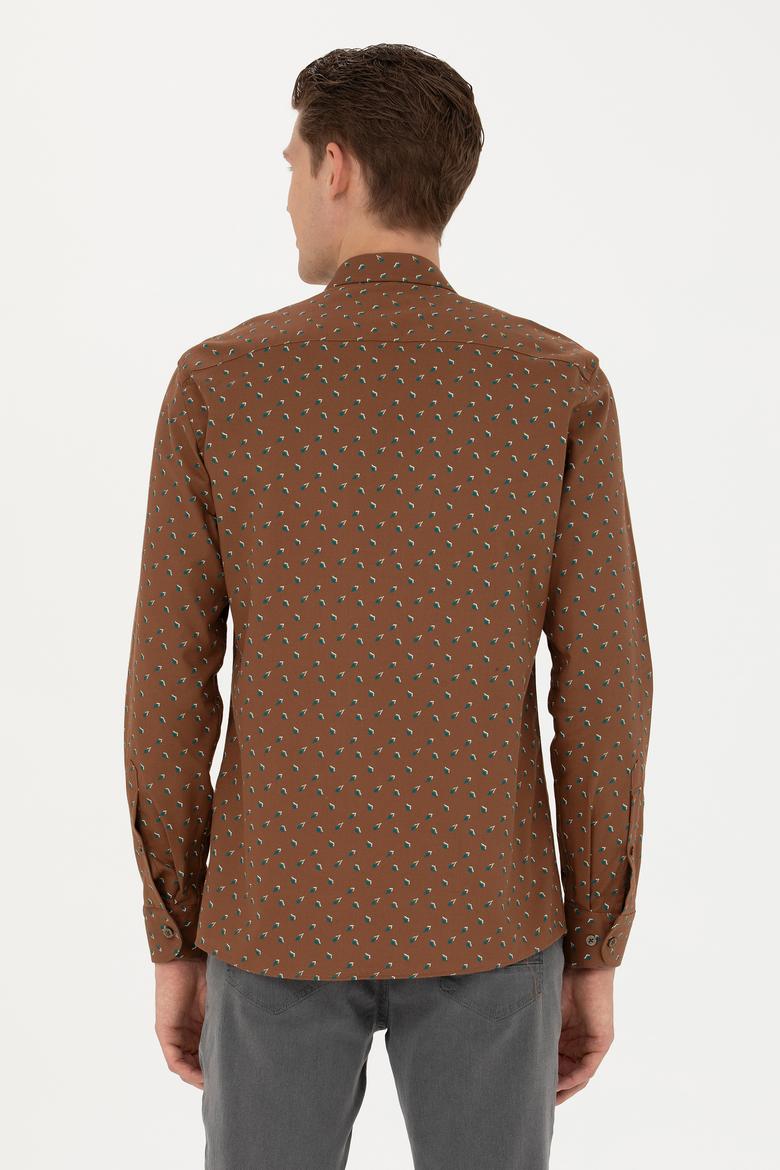 Erkek Açık Haki Uzun Kollu Gömlek - 50272490015