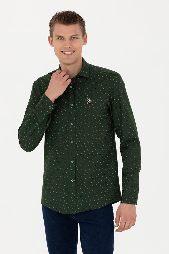 Erkek Yeşil Uzun Kollu Gömlek