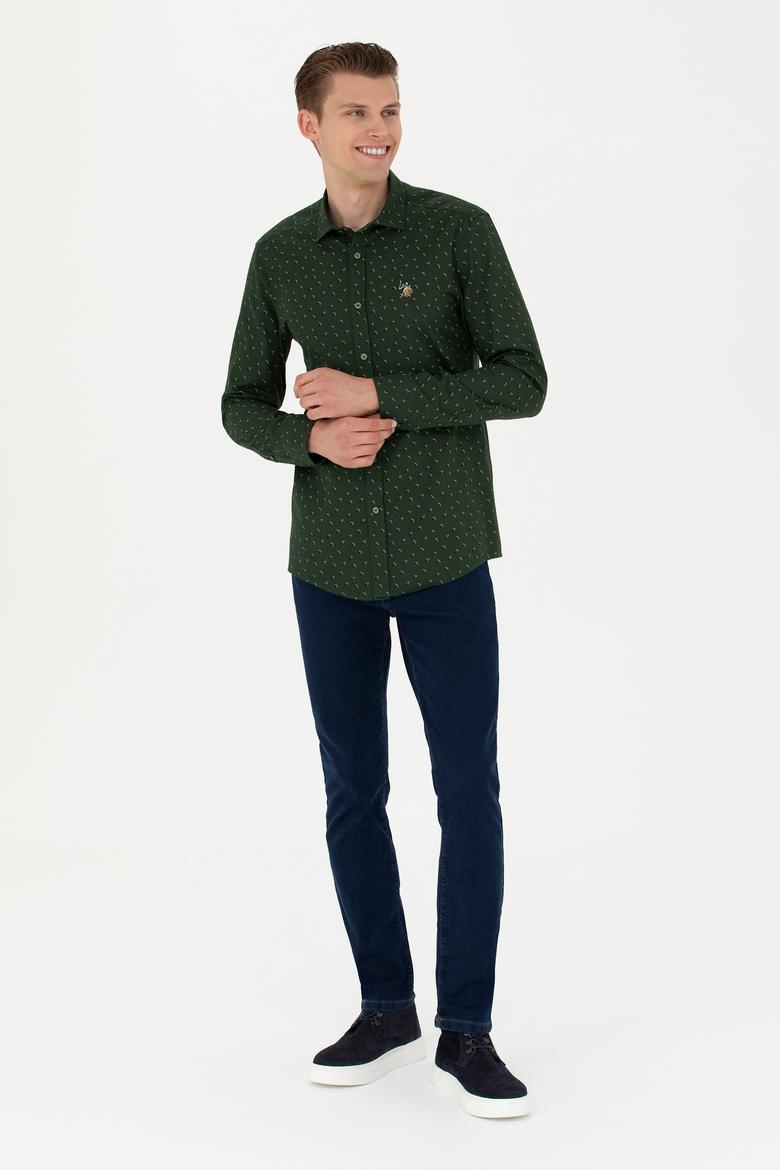 Erkek Yeşil Uzun Kollu Gömlek - 50272490024
