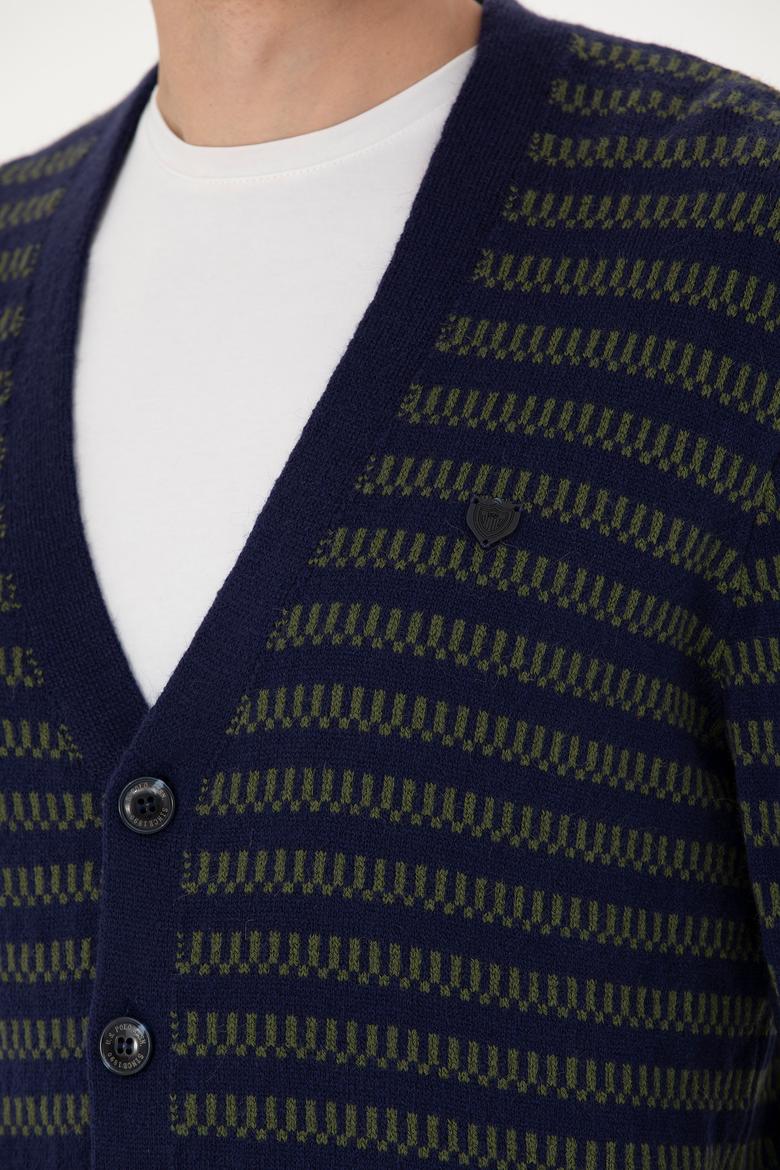 Erkek Lacivert Triko Hırka - 50277109011