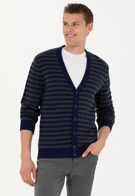 Erkek Lacivert Triko Hırka - 50277109011