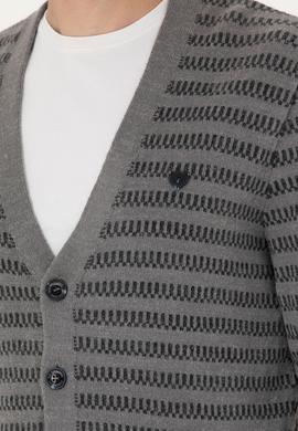 Erkek Gri Melanj Triko Hırka - 50277109002