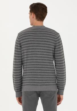 Erkek Gri Melanj Triko Hırka - 50277109002