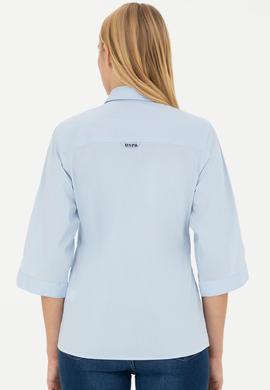 Kadın Açık Mavi Kısa Kollu Gömlek - 50264293004