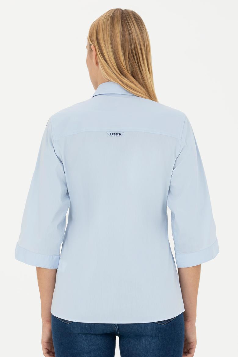 Kadın Açık Mavi Kısa Kollu Gömlek - 50264293004
