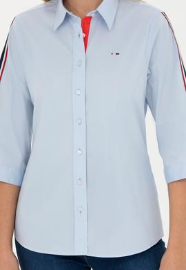 Kadın Açık Mavi Kısa Kollu Gömlek - 50264293004