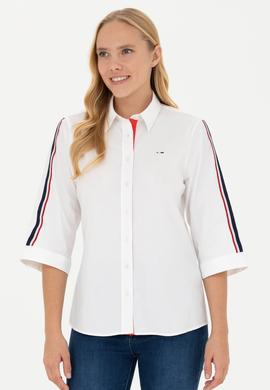 Kadın Beyaz Kısa Kollu Gömlek - 50264293011