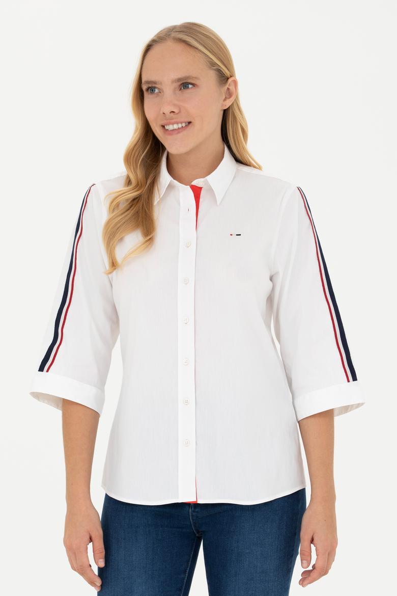 Kadın Beyaz Kısa Kollu Gömlek