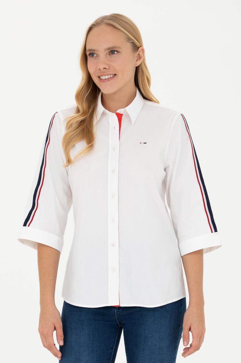 Kadın Beyaz Kısa Kollu Gömlek