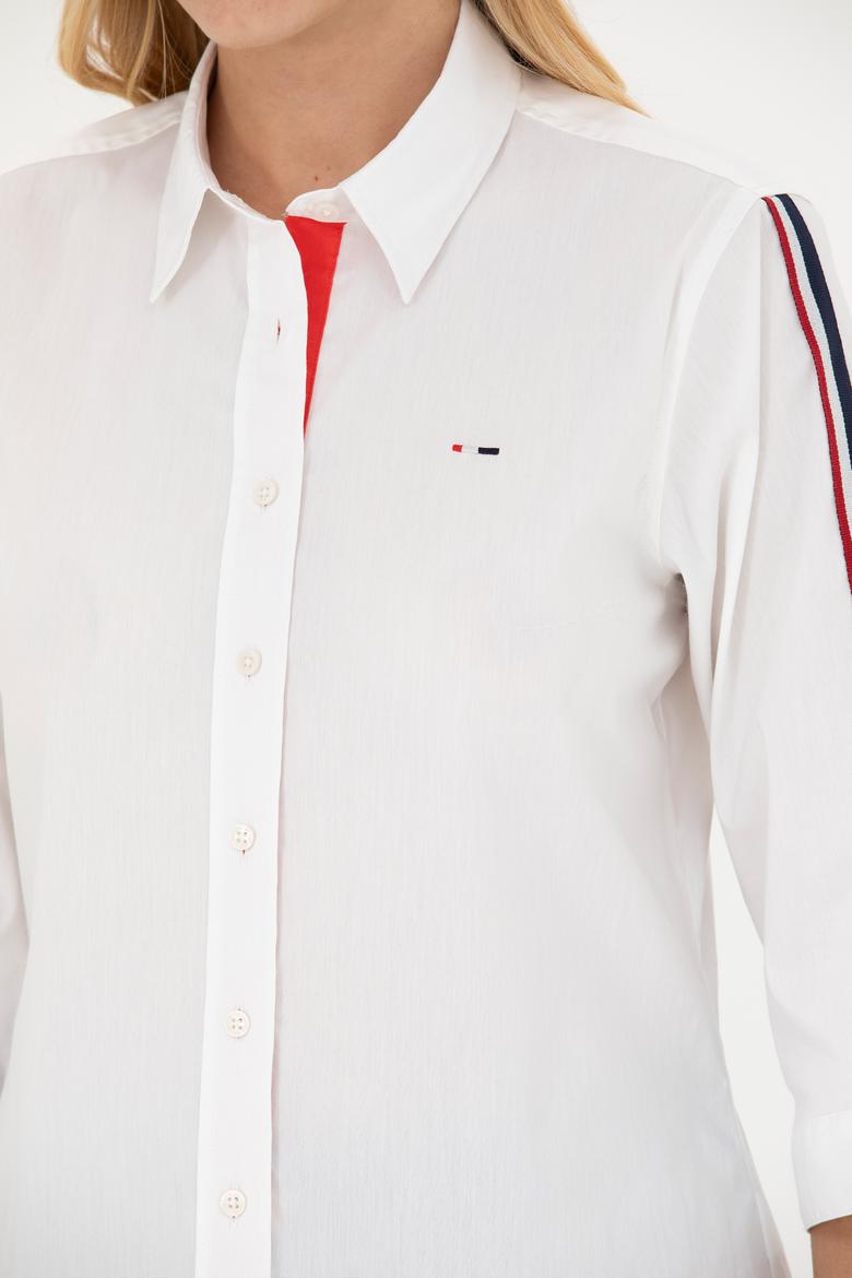 Kadın Beyaz Kısa Kollu Gömlek - 50264293011