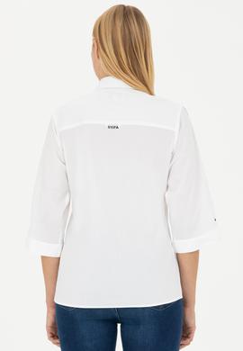 Kadın Beyaz Kısa Kollu Gömlek - 50264293011