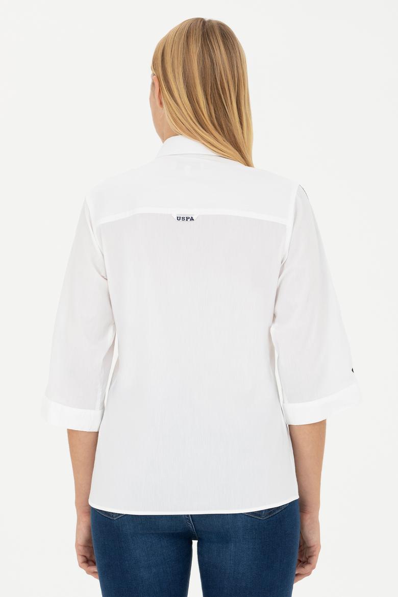 Kadın Beyaz Kısa Kollu Gömlek - 50264293011