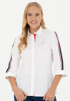 Kadın Beyaz Kısa Kollu Gömlek - 50264293011