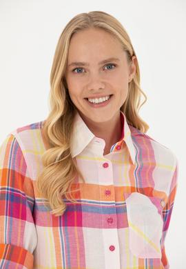 Kadın Pembe Uzun Kollu Gömlek - 50264486014