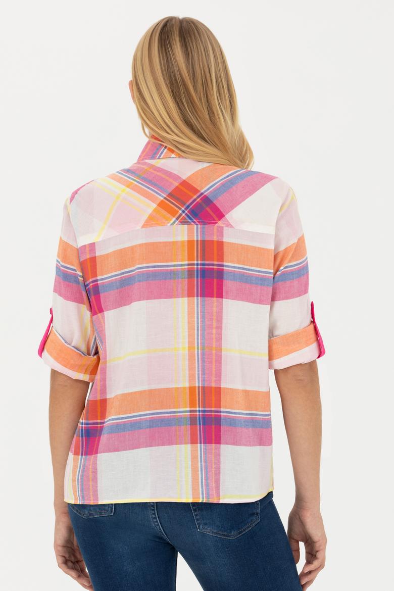 Kadın Pembe Uzun Kollu Gömlek - 50264486014