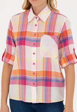 Kadın Pembe Uzun Kollu Gömlek - 50264486014