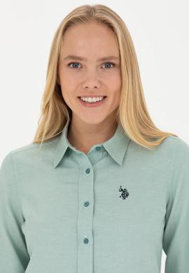 Kadın Mint Uzun Kollu Basic Gömlek - 50277630100