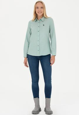 Kadın Mint Uzun Kollu Basic Gömlek - 50277630100