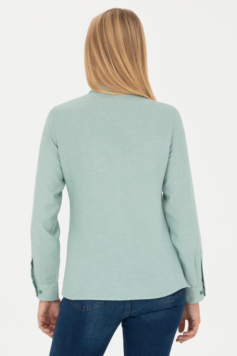 Kadın Mint Uzun Kollu Basic Gömlek - 50277630100