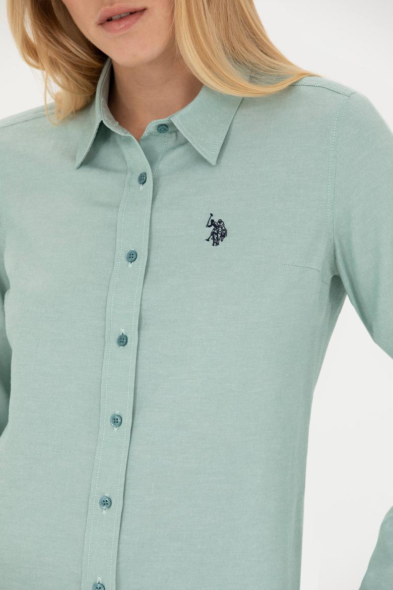 Kadın Mint Uzun Kollu Basic Gömlek - 50277630100