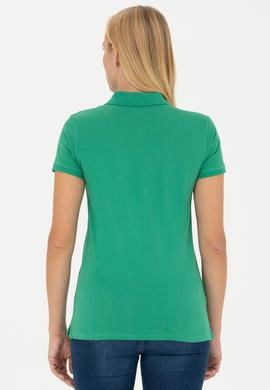 Kadın Yeşil Basic Polo Yaka Tişört - 50262700208
