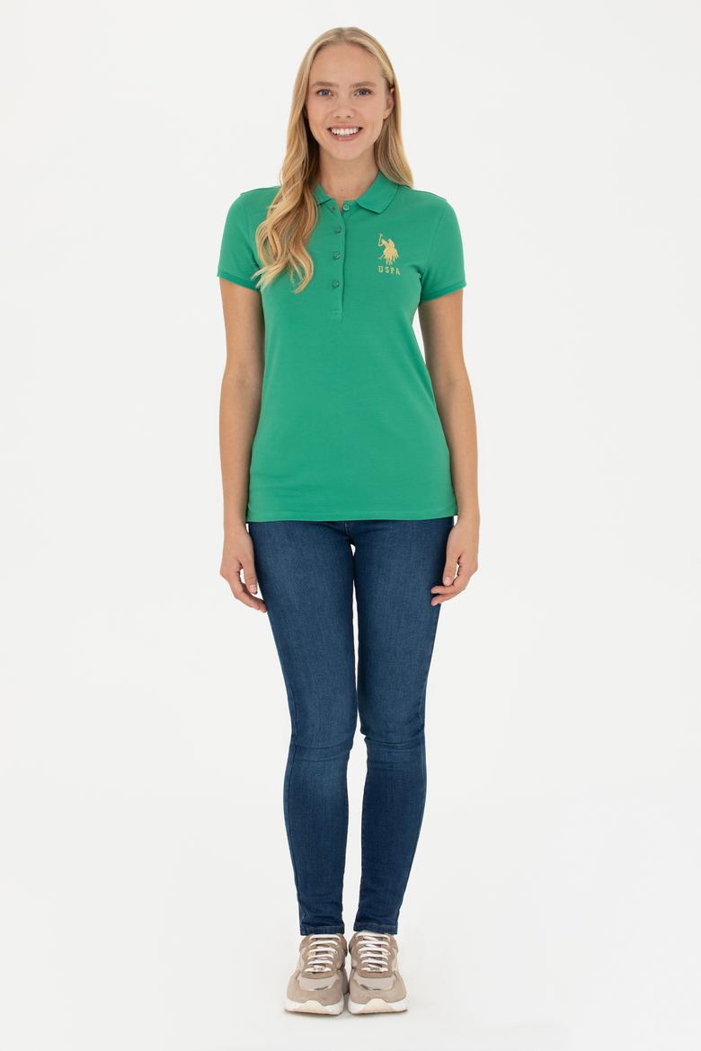 Kadın Yeşil Basic Polo Yaka Tişört - 50262700208