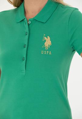 Kadın Yeşil Basic Polo Yaka Tişört - 50262700208