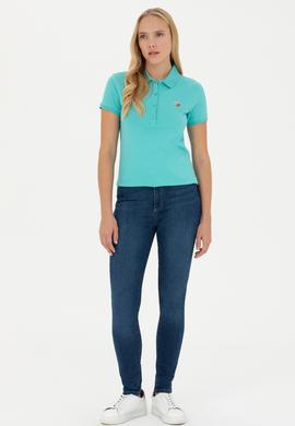 Kadın Mint Polo Yaka Tişört - 50262715122