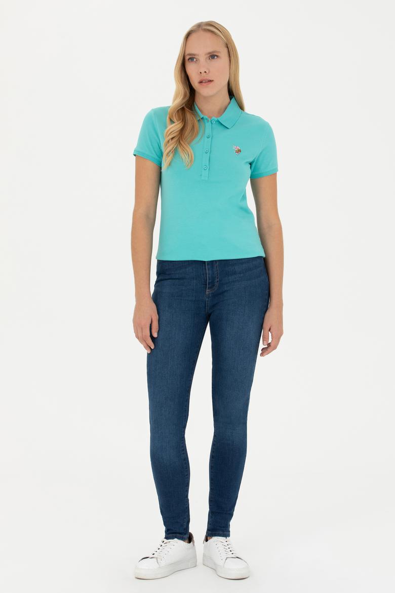 Kadın Mint Polo Yaka Tişört - 50262715122