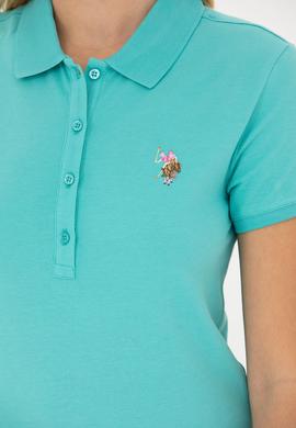 Kadın Mint Polo Yaka Tişört - 50262715122