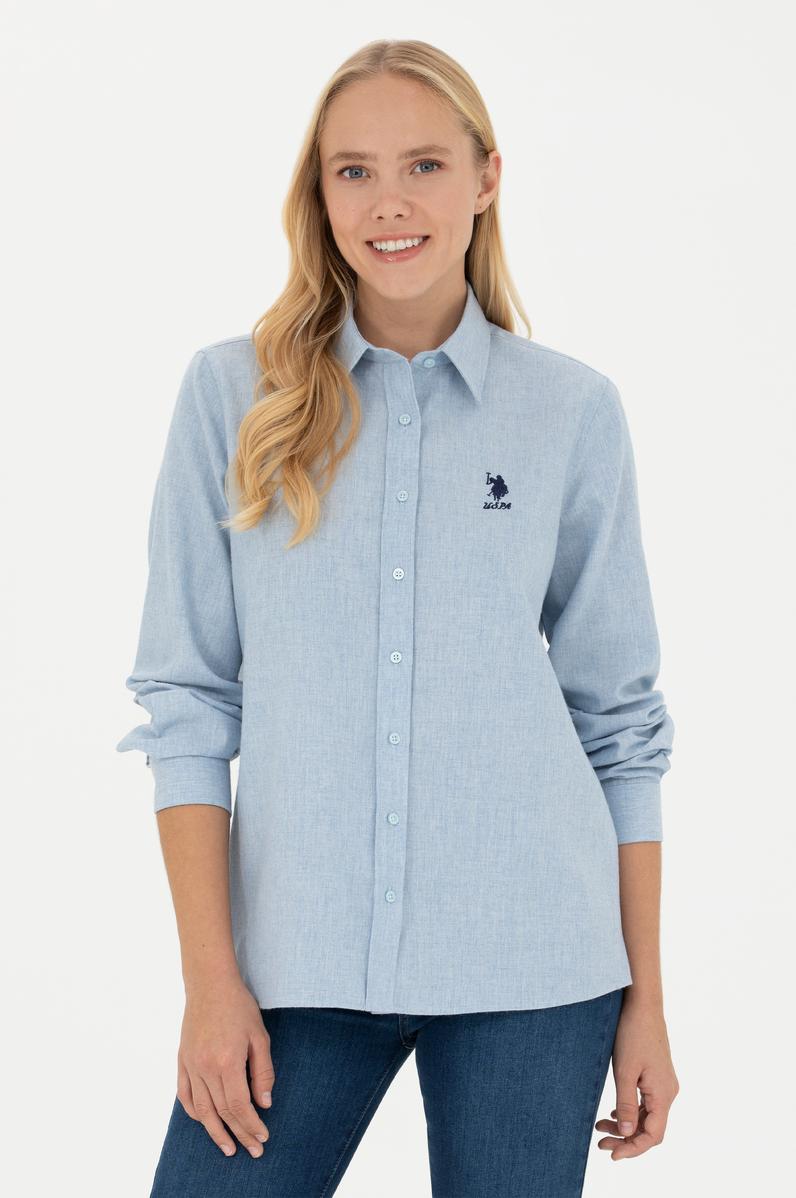 Kadın Açık Mavi Uzun Kollu Gömlek